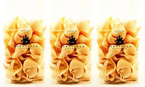 (Pack of 3 Save on shipping cost!)Caravella Premium Italian SHELL Pasta Bronze Die Artisanal Hand Made organic 500 gr Gourmet Fine Foods directly from VENICE