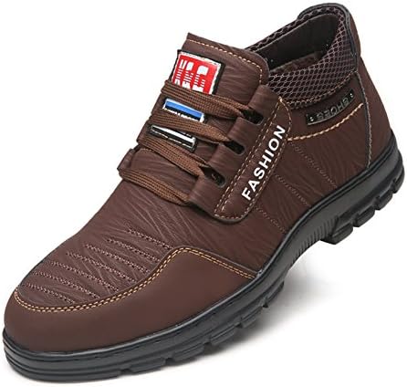 Mens Comfort Winter Leather Ankel Boots with Warm Lining