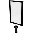 Alipis Stanchion Sign Holder, Stainless Steel Frame Stand, Double Sided Sign Display Stand for Retractable Belt, Stanchion Belt Post (A4, Black)