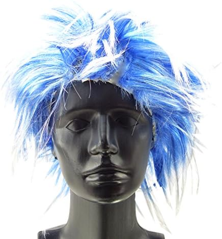 Punk Fancy Dress WIG 4377 Mardi Gras Neon Hair Peruecken (Blue)