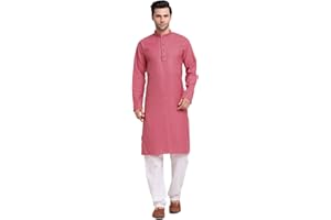 KRAFT INDIA Kurta-Pyjama-Set für Herren, Baumwolle, gestreift