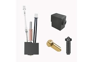 JUUPINE Per Anycbic Kobra3 Hotend Kit & Calze in silicone & 0,4 ugello (con 1 ottone e 1 acciaio temperato), per Kobra 3 e Kobra 3 Combo