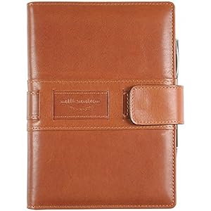 Echtes Leder Agenda Handmade in Italy - Millennium - Täglich 15x21 Täglich-wöchentlich 17x24 hellbraun