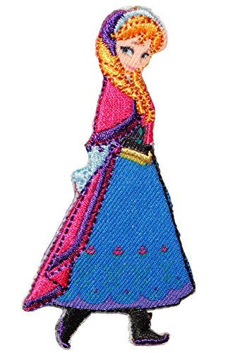 Bügelbild - " Disney FROZEN - die Eiskönigin - Prinzessin Anna " - 4,2 cm * 9,3 cm - Aufnäher Applikation - völlig unverfroren - Elsa Arendelle - Olaf - gewebter Flicken - Jungen & Mädchen - Bügelflicken / Hosenflicken - Bügelsticker