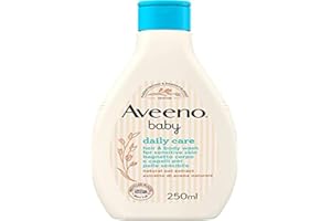 Aveeno Baby Codzienna pielęgnacja ciała i włosów, żel pod prysznic dla dzieci do delikatnego oczyszczania wrażliwej skóry, żel pod prysznic dla niemowląt i szampon dla dzieci z owsem, 250 ml
