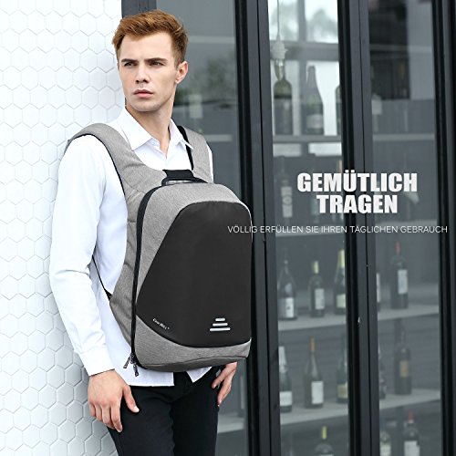 CoolBell Stadt Anti-Diebstahl Tasche mit Codeschloss Leicht Schulrucksack 15 6 Zoll Laptop Rucksack mit USB Ladeanschluss Functional Reise Knapsack Wa