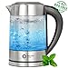 Produktbild Balter Wasserkocher mit Temperaturwahl 60-100C°  Warmhaltefunktion  Edelstahl und Glas  BPA FREI  2200 Watt 1,7 Liter  LED Beleuchtung  Station 360 Grad kabellos  inkl. Kalkfilter