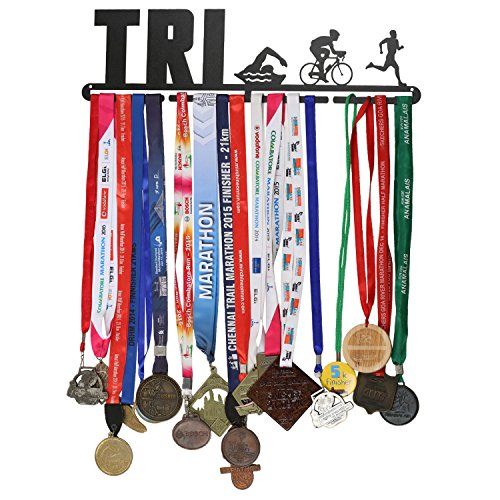 Tri Medal Hanger - Black (56 cm x 15 cm)