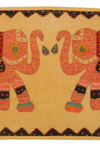 Imagen 1 de Elefante decorativo de pared Tapiz colgante, con tamaño de rosca y Patch Work 51 x 16 pulgadas