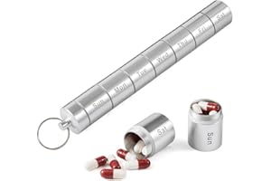 通用 Pastillero de metal para 7 días, organizador semanal de pastillas, portabolletas, resistente al agua, soporte para pastillas, pastillas, bolsillo de metal, pastillero de viaje, para hombres y mujeres