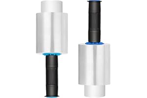 SUIMLMTA Mini Stretch Warp Film, 150m x 100mm Shrink Wrap Roll Clear Plastic Wrap with Handles for Pallet Wrapping Shipping Moving, 2 Pack