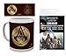 Produktbild Set: Assassin's Creed, Origins, Gold Icons Foto-Tasse Kaffeetasse (9x8 cm) Inklusive 1 Assassin's Creed EC-Kartenhülle Kartenetui Für Fans Und Sammler (10x7 cm)