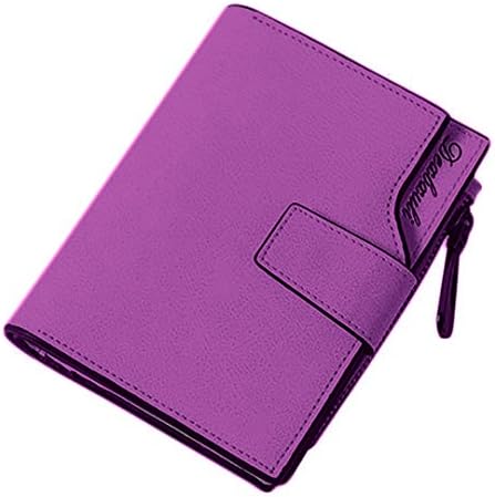 MPTECK @ Purple PU Leather Wallet for ladies women wallet with coin pocket for identity card, Driving license, Credit card