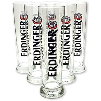 Erdinger Biergläser 0,5 L – 6er Set, Robuste Trinkbecher Für Bier, Limo Oder Wasser