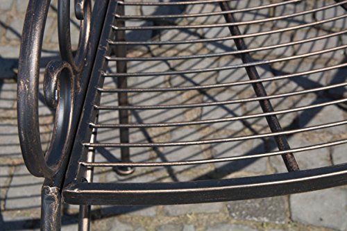 CLP Metall Eckbank / Baumbank JETTE, Eisen lackiert, Stil antik, Größe ca. 140 x 60 cm bronze - 7