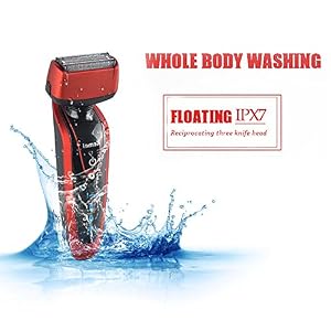 Kemei 4D Waterproof Electric Razor Reciprocating Double Head Rechargeable Intelligent Shaver Face Care Tools km-5887 Red… - Image 3