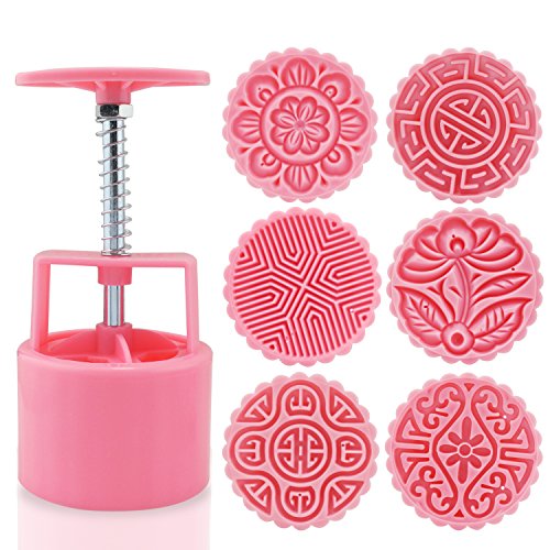 KEESIN Mond-Kuchen-Form 100g Mehl Runde DIY Hand gedrückt Tortendekoration Ausstechform Mold (100 g)