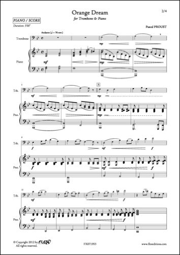 Free Classical Sheet Music Orange Dream P Proust Trombone And Piano Pdf Download Baxterwhitaker