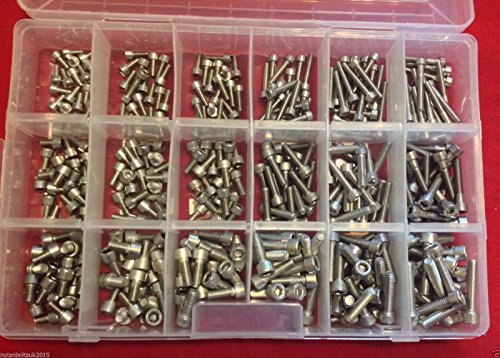 360 KIT Set M4 M5 M6 A2 Stainless Socket Cap Screws, Socket Allen Key Bolts
