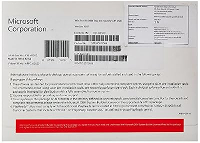 Microsoft Window's 10 Prefessional 64 Bit [import anglais]
