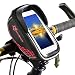 Produktbild Fahrradtasche universelle Fahrradrahmentasche Regendicht touchscreen, Radsport Wasserdicht, Fahrradlenkertasche / tragbar / Multifunktional für iPhone 7 Plus/6 Plus/Samsung s8 Plus edge andere bis zu 5,5 Zoll Smartphone für Mountainbikes, Fahrräder, Rennräder (Rot)