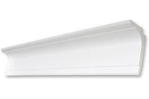 Decosa luce striscia stucco L100 (Saskia), 1 à 2 m lunghezza – Illuminazione indiretta polistirolo – Utilizzabile anche come barra Tende