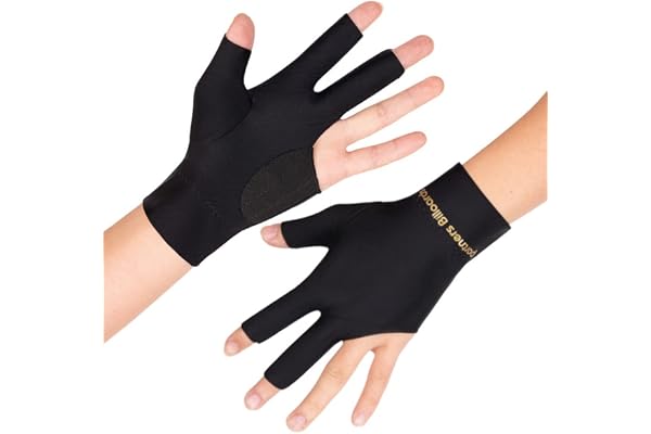 TOPDANCHUANG Lot de 2 gants de billard antidérapants à 3 doigts pour main gauche - Accessoires de billard pour homme et femme