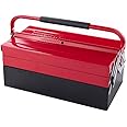 Cheston Metal Tool Box 5 Compartment for Hand & Power Tools | High Grade Iron Steel | Empty Tool Box Storage Organiser for Multipurpose Home & Work Use