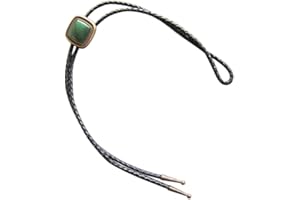 JEANSFRIEND Vintage Gold Plated Handcraft Nature ZA Greenstone Bolo Tie Corbata Necklace