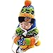 iikids®Baby Boys/Girls Winter Beanie Cap Childrens Warm Wool Knitting Hem Lined Fur Pom Pom Hat+ Scarf+ Mittens 3 in 1 Set for Kids 8-12M/1-2T/2-4T/4-8T