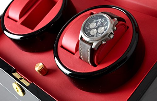 Klarstein Old Marshall Uhrenbeweger Uhrendreher Uhrenbox (für 10 Automatikuhren, mehrere Bewegungs-Modi, abschließbare Schublade, leise) schwarz-rot - 3