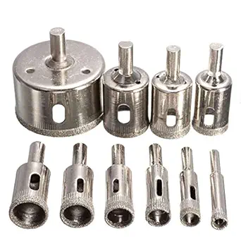 uptodateproducts 10pcs/lot 6/8/10/12/14/16/18/20/25 Diamond Coated Drill Bit Tile Marble Glass Ceramic Hole Saw Drilling Bits For Power Tool