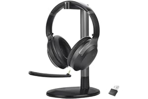 Avantree Aria 8090T Bluetooth 5.0 aptX HD Auriculares Cascos cancelación Activa Ruido micrófono, Adaptador USB, Dongle Soporte Llamadas música, inalámbricos sobre Oreja PC tfno Ordenador PS5 PS4