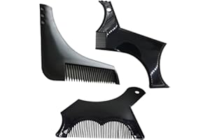 CPJJ 3Pcs Pettine Stencil Barba, Signori pizzetto Collo Sagome,per Taglio Perfetto e Rifinitura della Barba, Leggero e Portatile