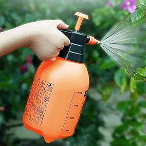 LEVERET Garden Pump Pressure Sprayer Lawn Sprinkler Water Mister Spray Bottle for Herbicides, Pesticides, Fertilizers, Plants Flowers 2 Liter Capacity -Spray Bottle Plant Water (Orange)