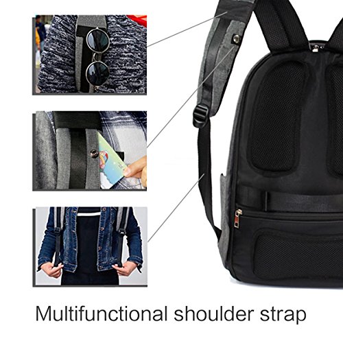 WinBridge Anti-Diebstahl-Laptop-Rucksack Reisetasche mit USB-Ladeanschluss Wasserdicht Business Daypack 【BP002】 - 6