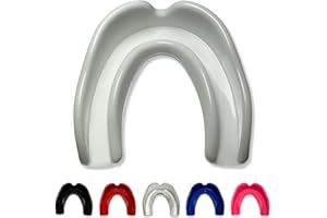 PK Shark Junior & Adult Mouth Guard with Case, Boxing Gum Shield Kids, Adult Gum Shield Kickboxing, Rugby, MMA, Football, Hockey, Teeth Protection Boys and Girls Gum Shield (White, Adult Above 11)