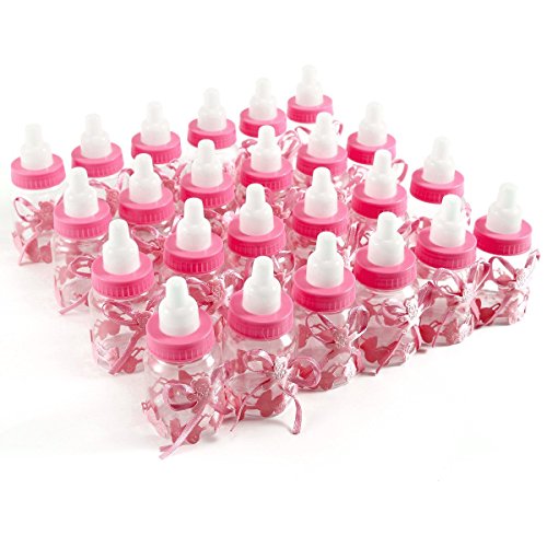 24er Rosa Milchflasche Babyflasche Baby Taufe Geburt Babyshower Party Tischdeko Gastgeschenke - 5