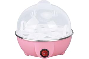 CHICIRIS Eierkocher – Elektrischer Eierkocher – Hühnereierkocher Machen Sie Bis zu 7 Große Gekochte Eier Anti-Trockenbrennen Automatische Abschaltung Eierwilderer mit Heizplatte(EU-STECKER Rosa)