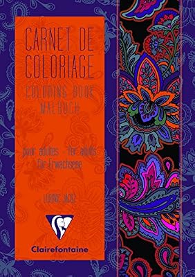 Clairefontaine Clairefontaine-97511C-Un carnet de Coloriage Adulte Comprenant 36 Pages Format A5 Motif Bollywood, Papier, Noir/Blanc, 29,7x21cm
