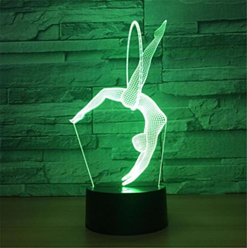 NWYJR 3D Gymnastics Night Light, Colorful Discoloration LED Three-Dimensional Night Light, Visual Illusion Atmosphere Lamp