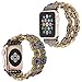 Produktbild Für Apple Watch Armand 38mm,lala Pink Mode Vintage Handgefertigte Edelstein Uhrenarmband Elastischer Ersatz Uhrenarmband Armband Strap für Apple Watch Series 1, Series 2, Series 3 (Blau)