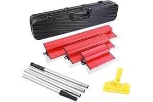 TINMAGI Puts-/spackelspatel, set med 3 lisblad i rostfritt stål (250 mm, 400 mm, 600 mm), med 4 förlängningsstänger (4 x 40 c