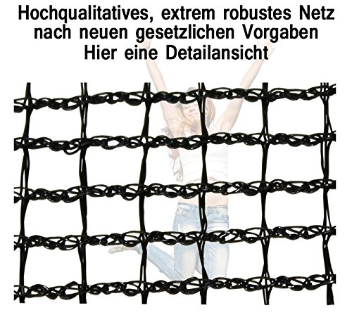 Trampolin Sicherheitsnetz 300 – 305 cm Durchmesser , Ersatznetz für Trampoline mit 6 Stangen bzw 3 U-Füssen - 2