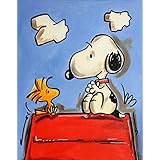 Original Acrylfarben auf Leinwand und Keilrahmen: Snoopy & Woodstock II / 40x50 cm