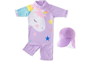 Vine Badebekleidung Baby UV Schutz Mädchen Langarm Badeanzug Einteiliger uv Badebekleidung mädchen 1-7 Jahr