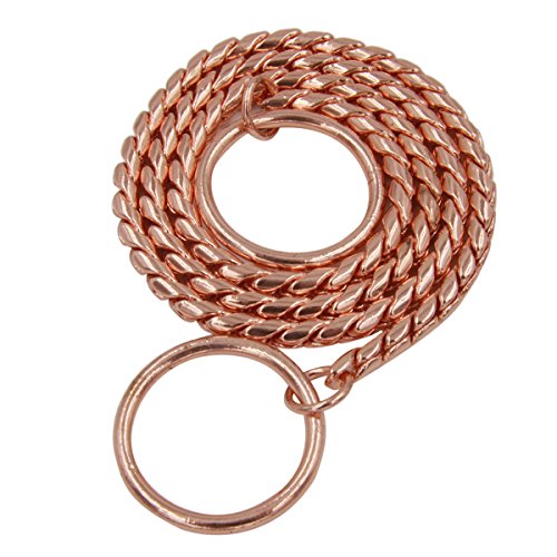 Moonpet-Rose-Gold-P-Choke-Snake-Chain-Collar-Command-Obedience-Dog-Training-Slip-Collar