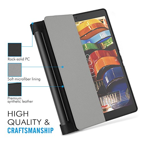 MoKo Lenovo YOGA Tab3 Plus 10.1 Hülle – Ultra Leightweight Slim Schutzhülle Smart Cover für Lenovo YOGA Tab 3 Plus (YT-X703F) 10.1 Zoll 2016, Schwarz (nicht für Yoga Tab 3 10.1) - 5