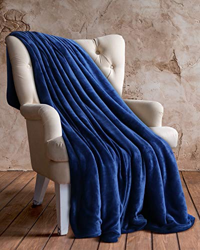 Utopia Bedding Flannel Fleece Throw (Navy, 127 x 152 cm) - Plush Microfiber Fabric - Lightweight, So Utopia Bedding Flannel Fleece Throw (Navy, 127 x 152 cm) - Plush Microfiber Fabric - Lightweight, So