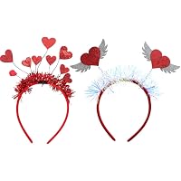 Valentinstag Herz-Stirnband Mit Glitzer – Rot, Mit Pailletten, Für Partys, Hochzeiten & Fotos